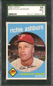 1959 Topps #300 Richie Ashburn SGC 96 Mint 9